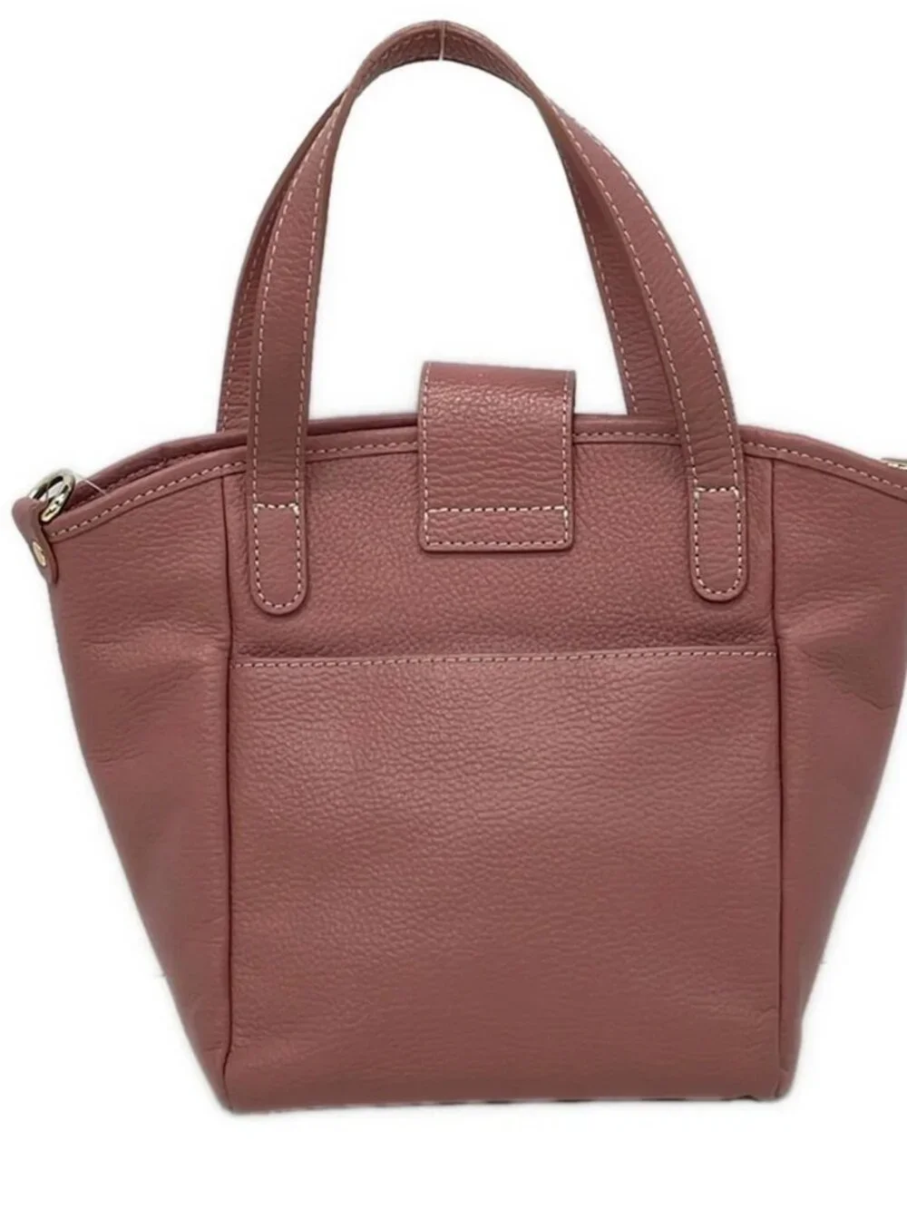 russet Pink Leather Tote Bag